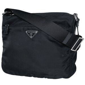 Prada Logo Plate Shoulder Bag Crossbody Shoulder Bag Nylon Nero (black) Ladies